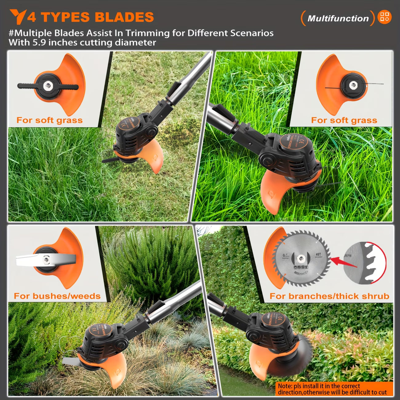 Oz Bargains™ Cordless Electric Grass Trimmer Whipper Snipper